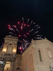 Some festivities above the main piazza in Recanati